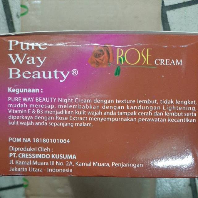 CREAM ROSE PURE WAY BEAUTY MALAM BPOM