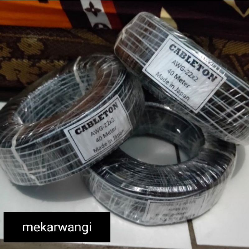 Kabel awg 22 X2 double serabut tembaga putih 40m