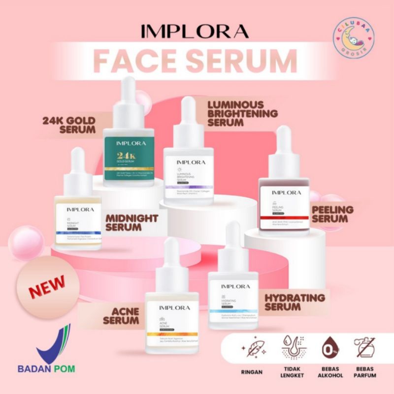 Termurah SERUM IMPLORA UNTUK MEMUTIHKAN WAJAH MENGURANGI KERUTAN MENGHILANGKAN FLEK HITAM