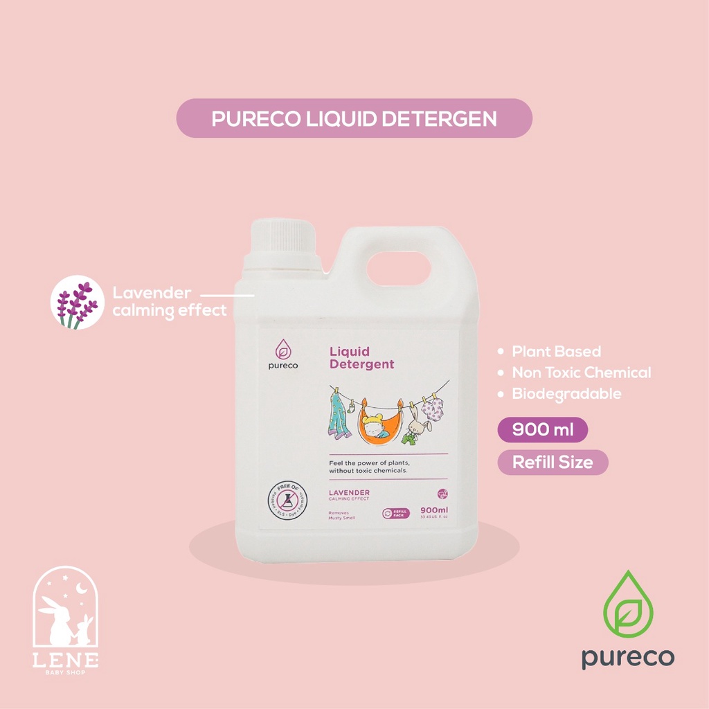 Pureco Liquid Detergent Lavender Refill Size 900ml