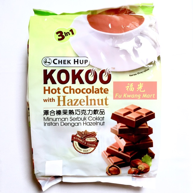 

Minuman Cokelat Instan Hot Chocolate With Hazelnut Chek Hup Kokoo