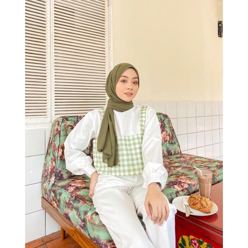 Weijia Fashion Tanktop LULIA Tanpa INNER / SERENA GINGHAM TANKTOP OUTER / Tanktop Kekinian / Tanktop