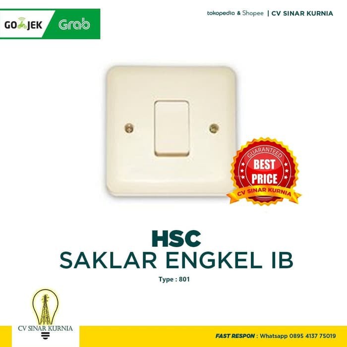 Saklar HSC 801 Engkel IB Warna Cream BEST