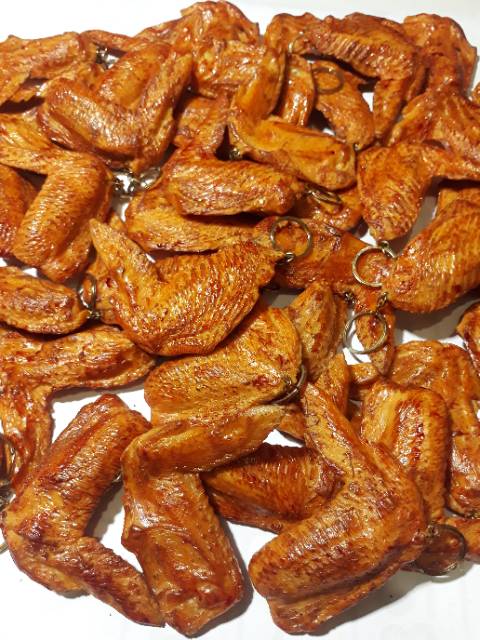 Gantungan kunci ayam goreng sayap ayam jumbo souvenir pernikahan unik dan lucu  YR SOUVENIR BANDUNG-5