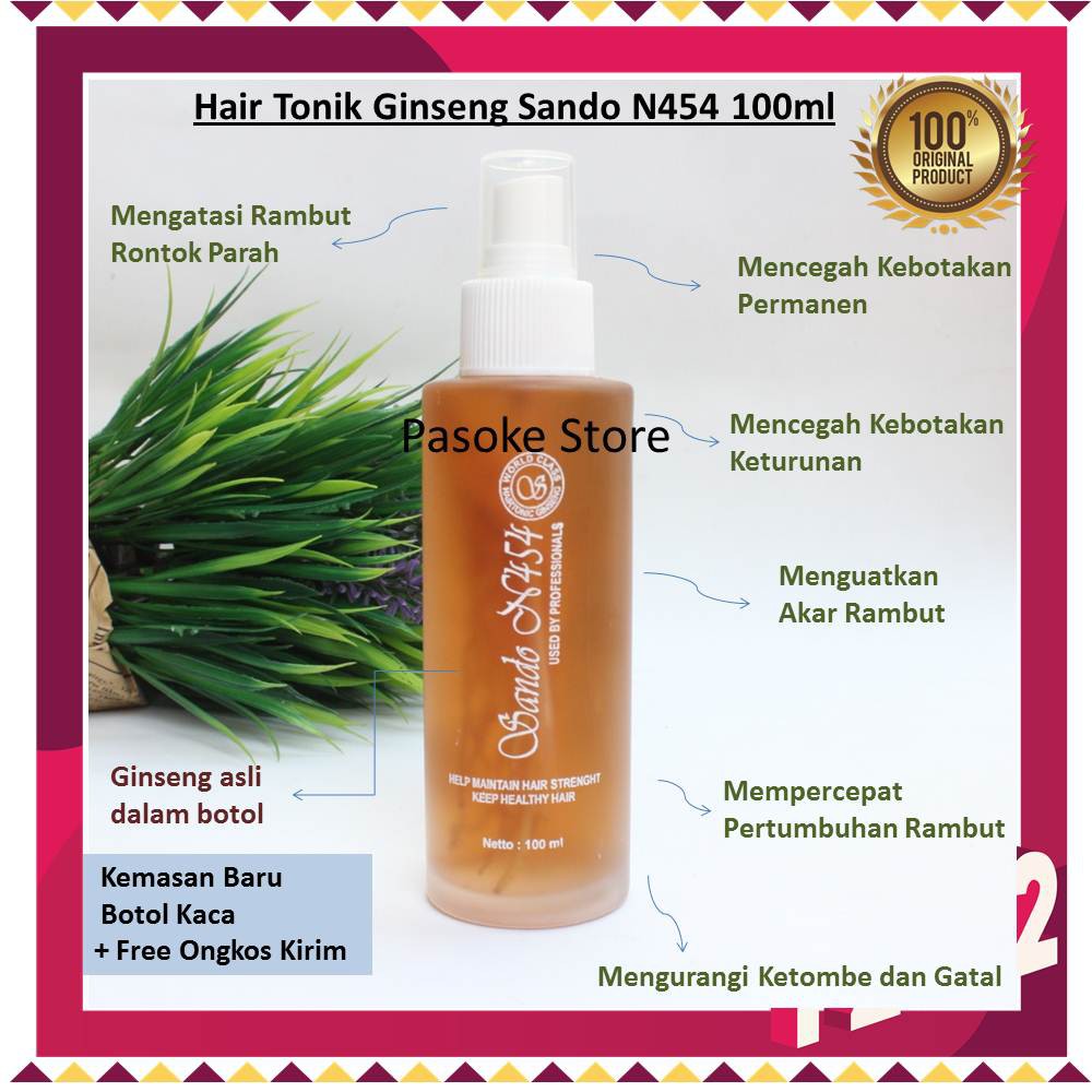 Hair Tonic Ginseng Sando N454 Original BPOM Mengatasi Rambut Rontok dan Mencegah Kebotakan