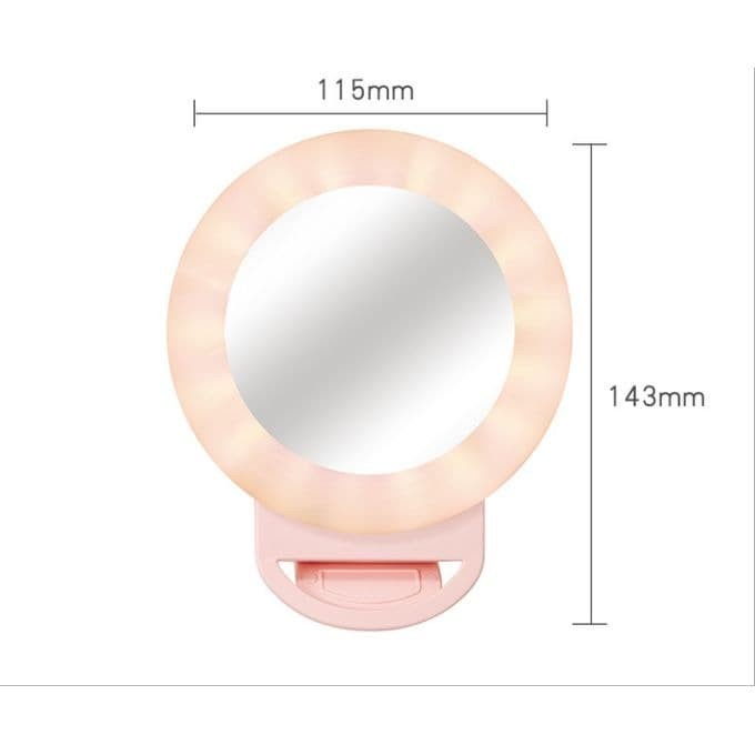 Ring light Portable HR-20 Makeup kaca Mirror Clip Fill Light SELFIE