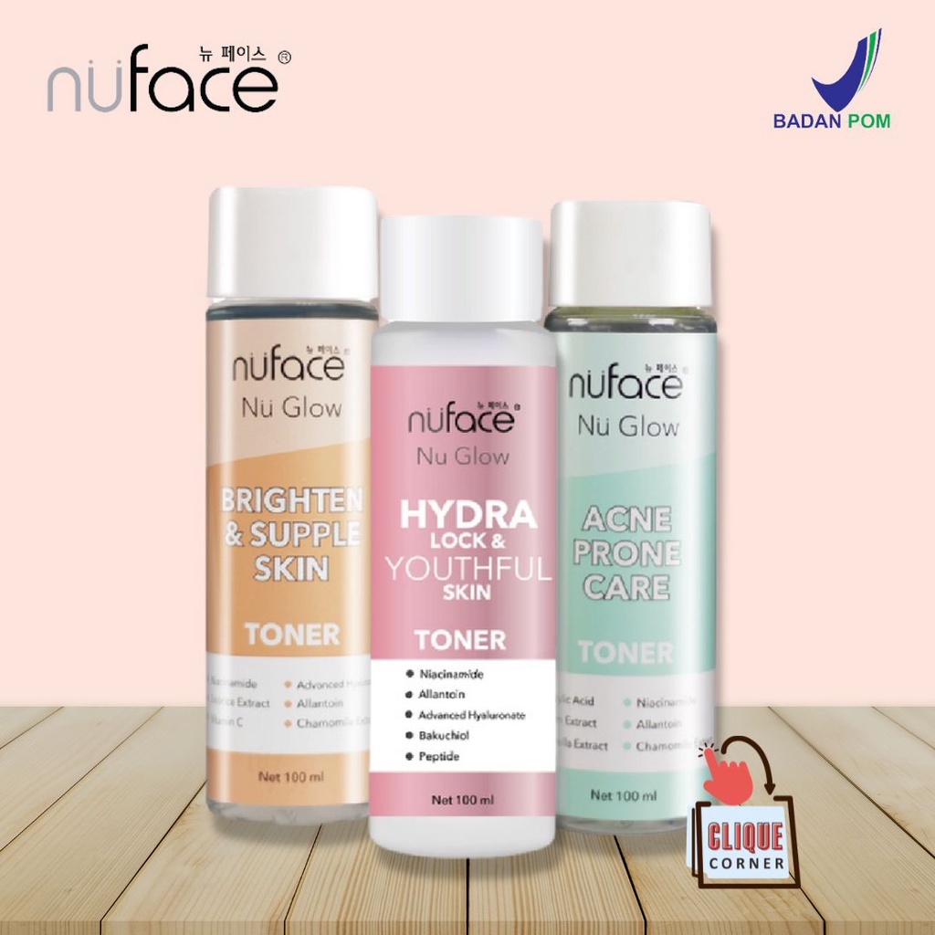 Nuface Nu Glow Brighten &amp; Supple Skin Face Toner | Acne Prone Care Toner | Hydra Lock &amp; Youthful Toner 100ml