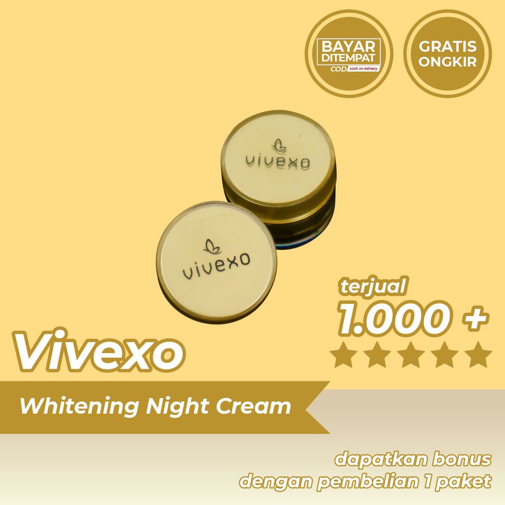 Vivexo Whitening Night Cream Golden Coocon | Krim Pemutih Wajah | Krim Wajah Glowing
