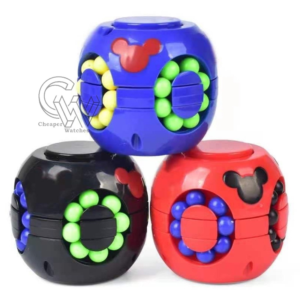 Cheaper-Rubik Spinner Puzzle Mainan Anak Bola Edukatif Marble Rubik Cube Puzzle Handle Fidget