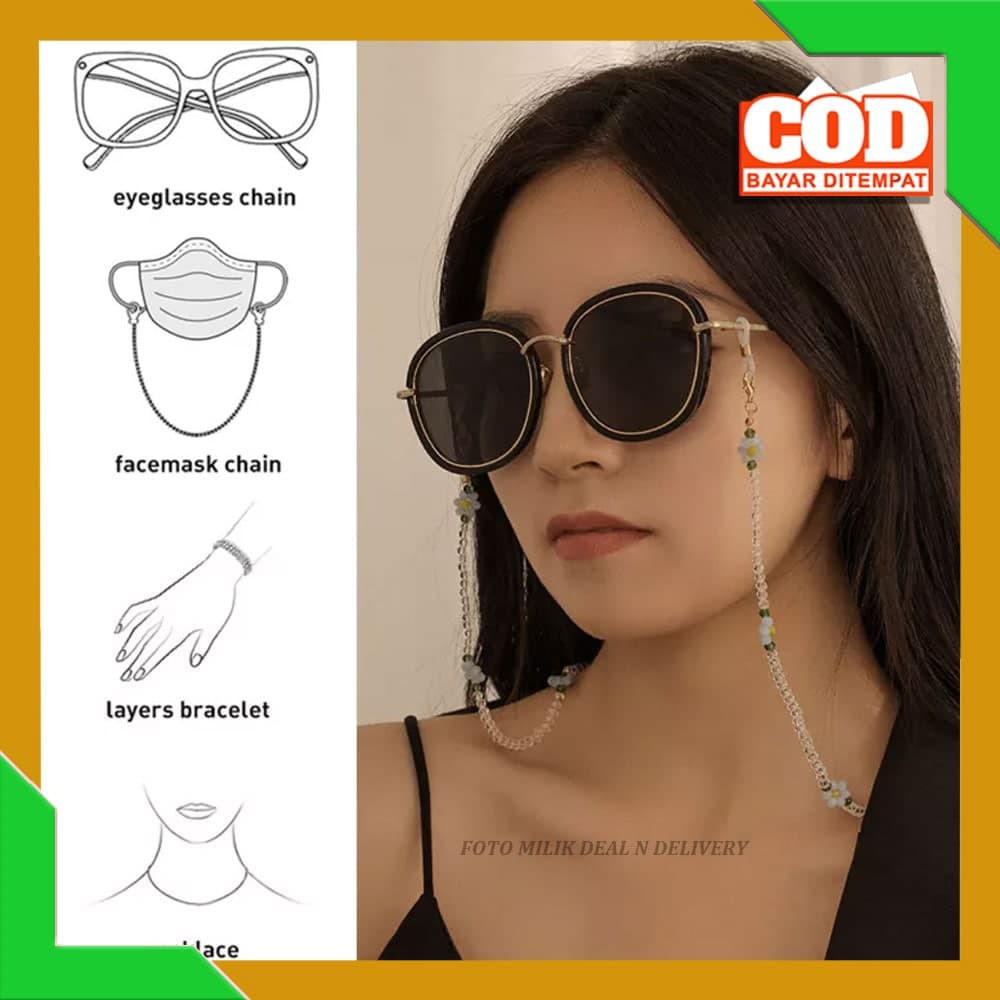 Kalung Masker Korea / Strap Masker Korea / Tali Masker Korea / Rantai Masker Korea RANTAI MUTIARA