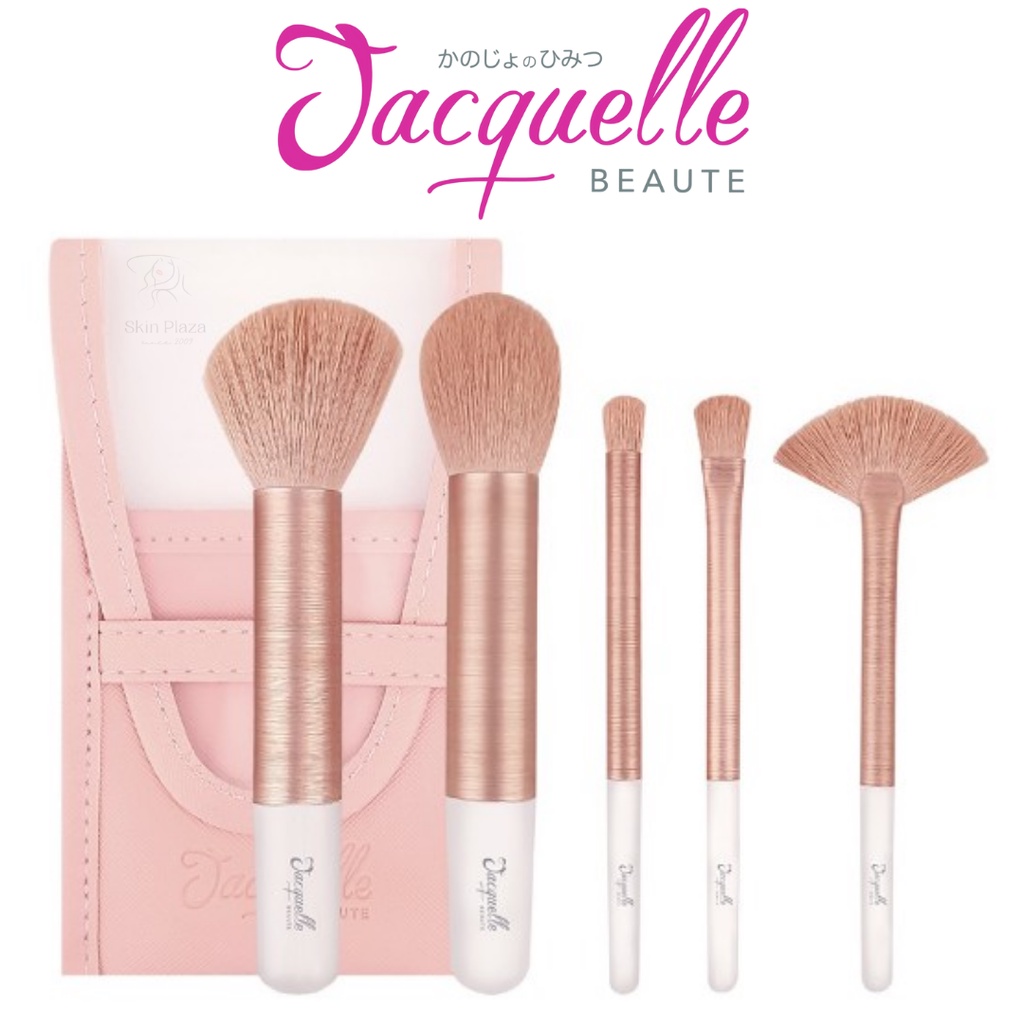 Jacquelle Rose Golden Travel Size Brush Set isi 5