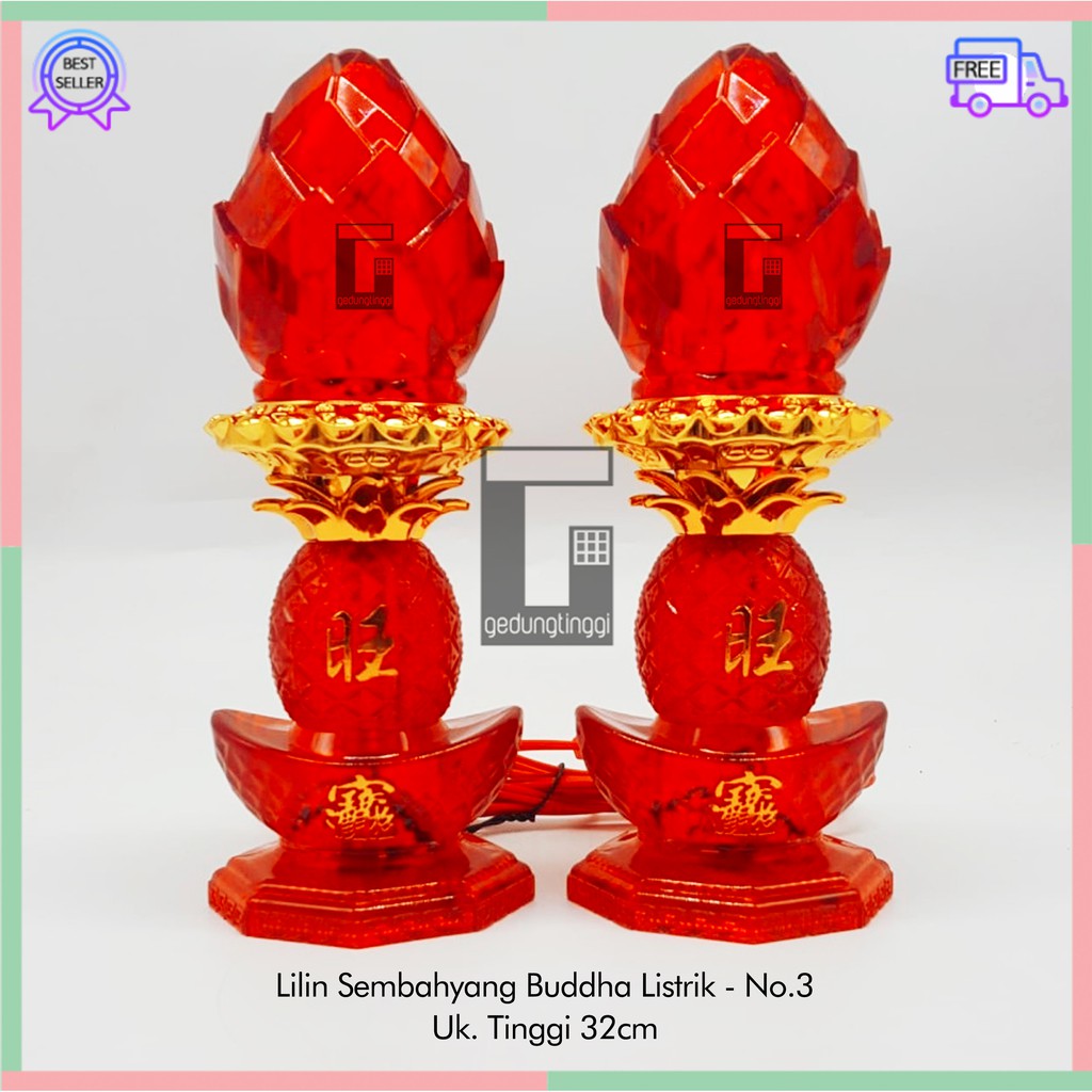 Bola Lampu Lilin Bohlam Led Cabe Lombok Merah Meja Altar Pelengkapan Sembahyang Sembayang Doa Baterai Batre Batrai Batrei Hemat Tenaga Energi Listrik Elektrik Electric Cas Chas USB Charge Charger Power Bank Puja Suci Buddha Budha 1 Set Pasang 2pcs Import