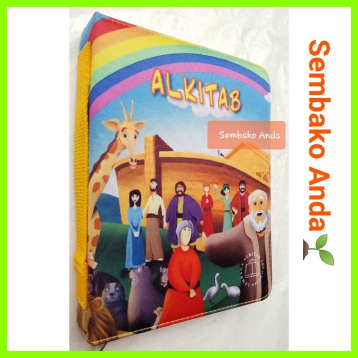 Alkitab Kristen Ukuran Sedang. Resleting. Anak. 5 roti 2 ikan. LAI.