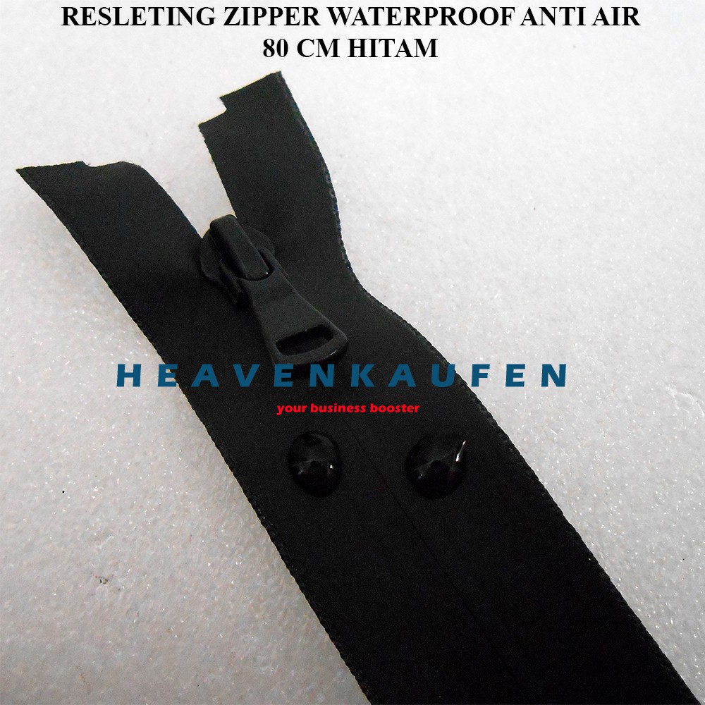 Resleting Zipper Jaket 80 cm Anti air Waterproof Hitam Open-End Buka-Lepas