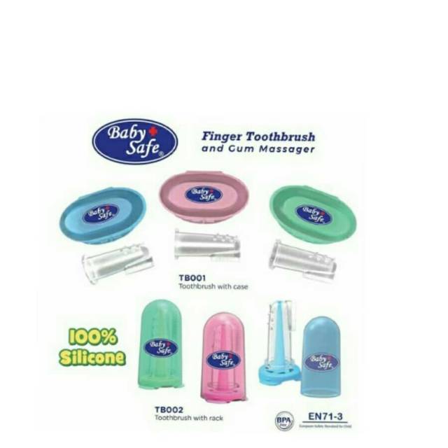 ♥BabyYank♥ Babysafe Finger Toothbrush Gum Massager with case Sikat Lidah Bayi TB001 TB002 Baby Safe