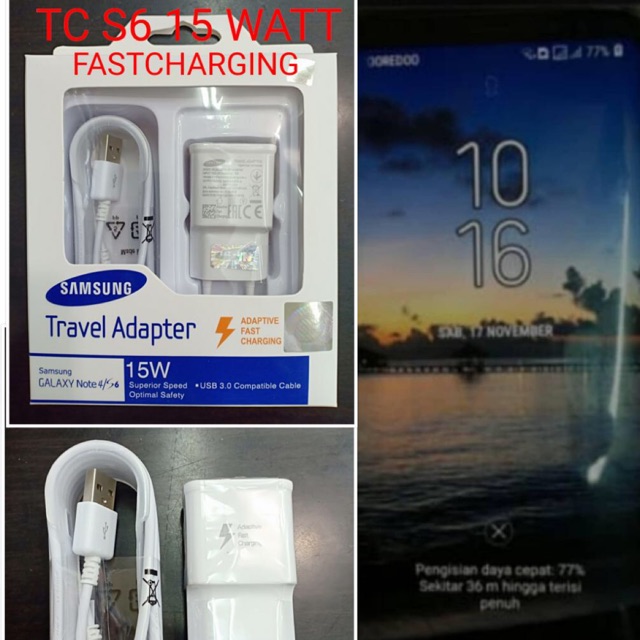 CHARGER CASAN SAMSUNG MURAH S6 2A FAST CHARGE CHAGER 15W