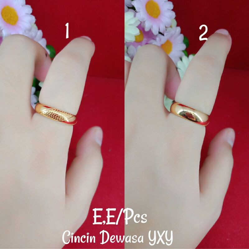 CINCIN NIKAH LAPIS EMAS 24K/CINCIN POLOS DEWASA