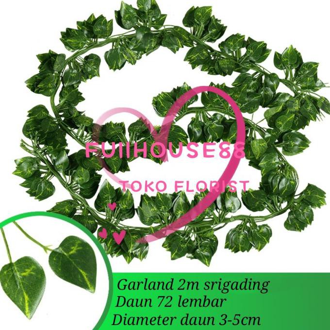 Daun Plastik Rambat 2M Srigading Tanaman/Decorasi Garand Srigading 2M