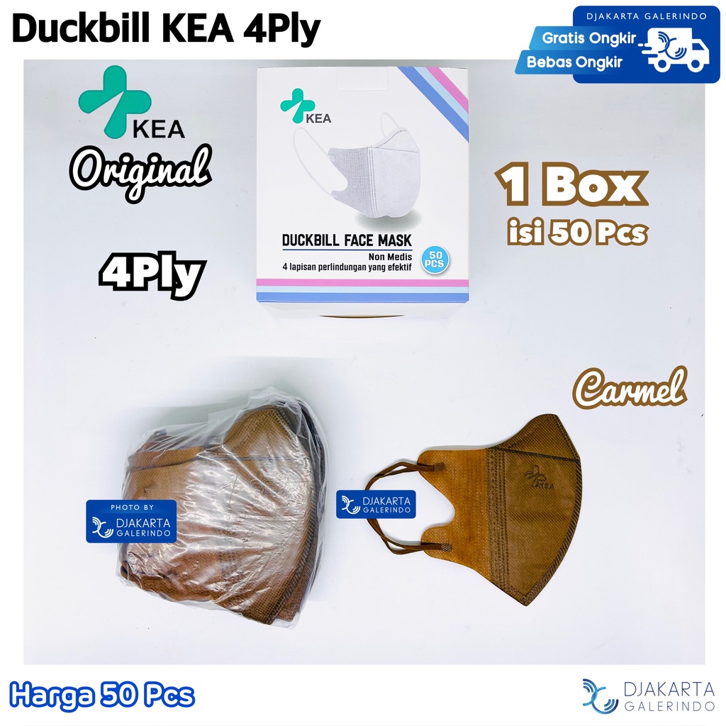 Masker Duckbill KEA 4Ply Original Mix Warna isi 50Pcs