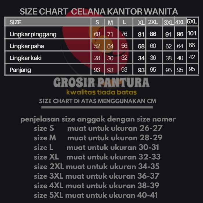 Celana Panjang Wanita Kantor Bahan Woll Size Jumbo M-5XL
