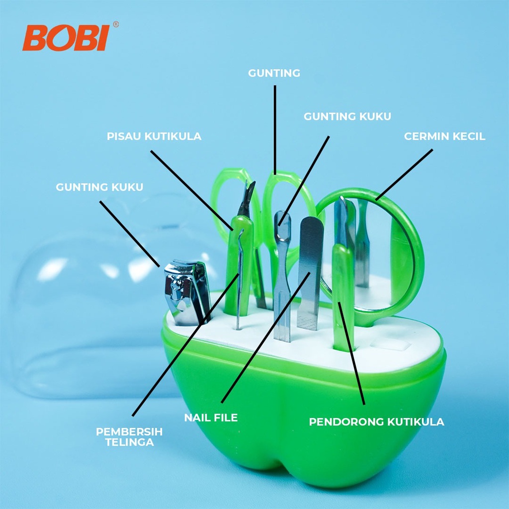 Menicure Pedicure Model Buah Apel Besar Kode LK Set All in One / Perlengkapan Menicure Pedicure Lucu dan Praktis