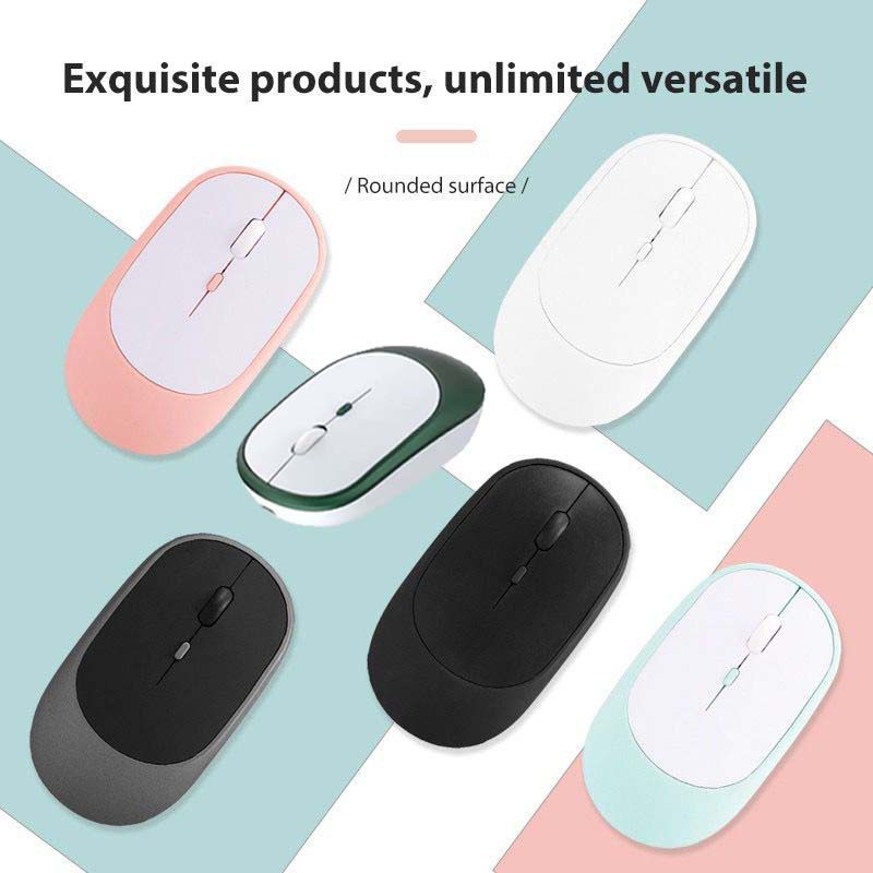 Mouse Wireless 2.4G+Bluetooth 5.0 Silent Rechargeable Ultra Tipis Portable Power Saving Mouse