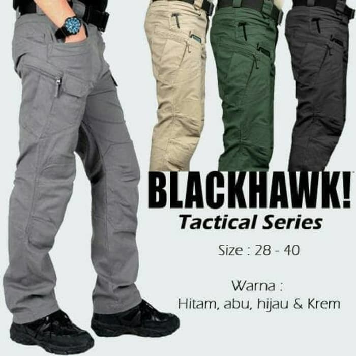 MURAH  Celana Blackhawk Tactical outdoor / pdl/ celana cargo / celana panjang - Hitam, 28