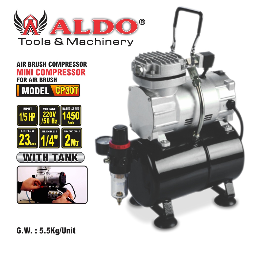 Mini  Compressor  Untuk Air Brush Type : CP30T Aldo