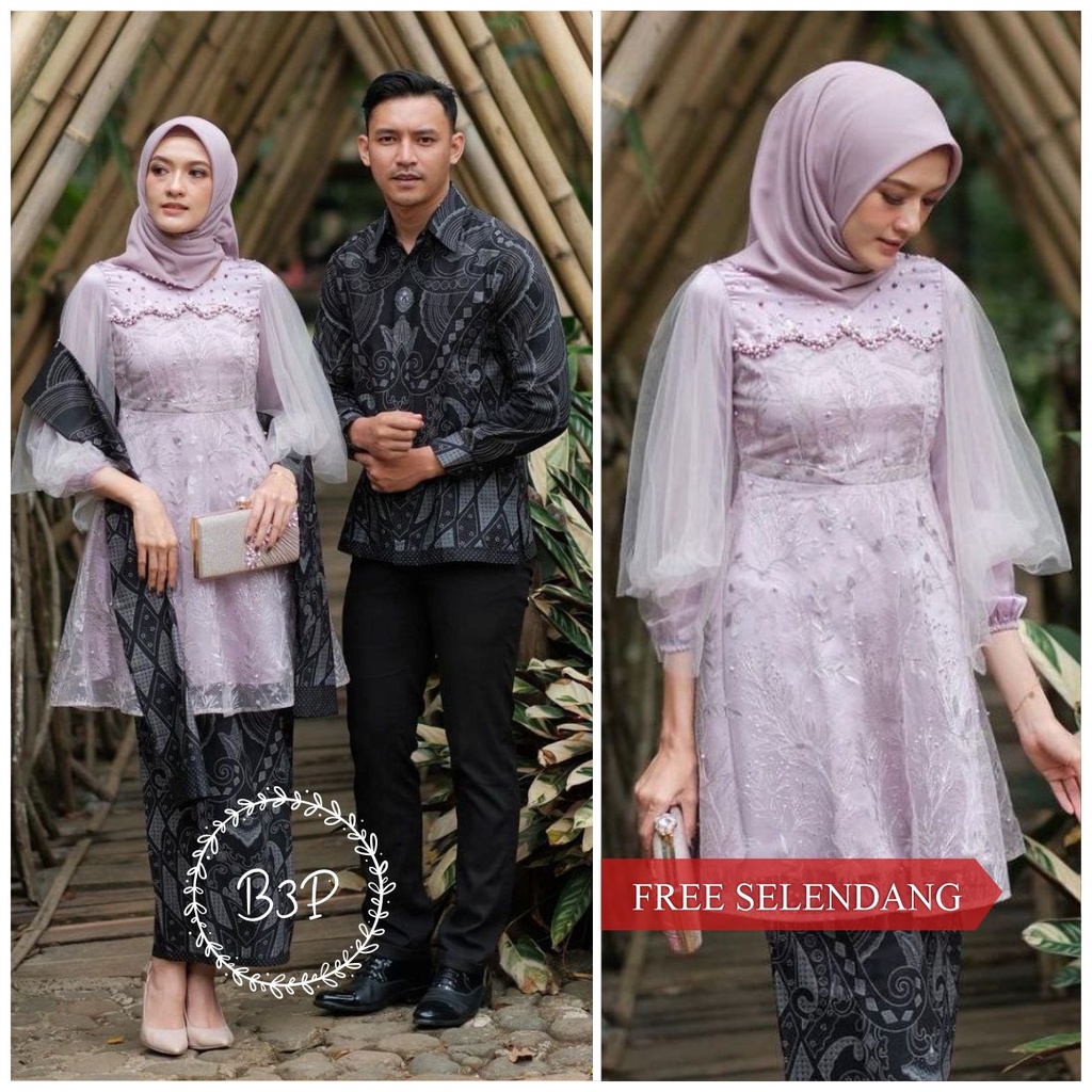 BATIK COUPLE KEBAYA Couple Kebaya Modern Baju Tunangan Wisuda Lamaran Baju Batik Brokat Couple terba