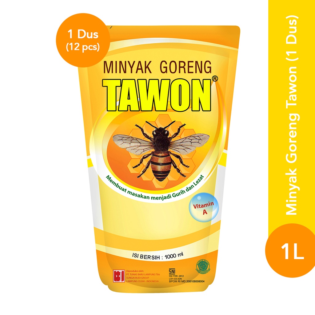 Rose Brand - Bundle Minyak Goreng Tawon 1 Liter (1 Dus) + Gratis (3 PCS) MSG A Satu 50 Gram