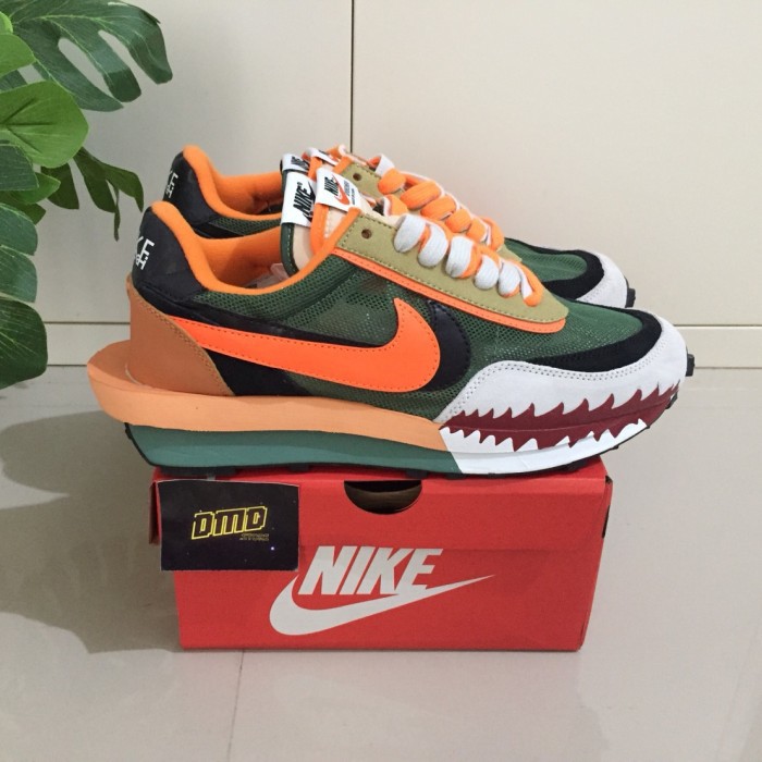 TERMURAH SEPATU NIKE SACAI LDV WAFFLE X CUSTOM BAPE SHARK MOUTH SNEAKERS RUNNING ORIGINAL IMPORT