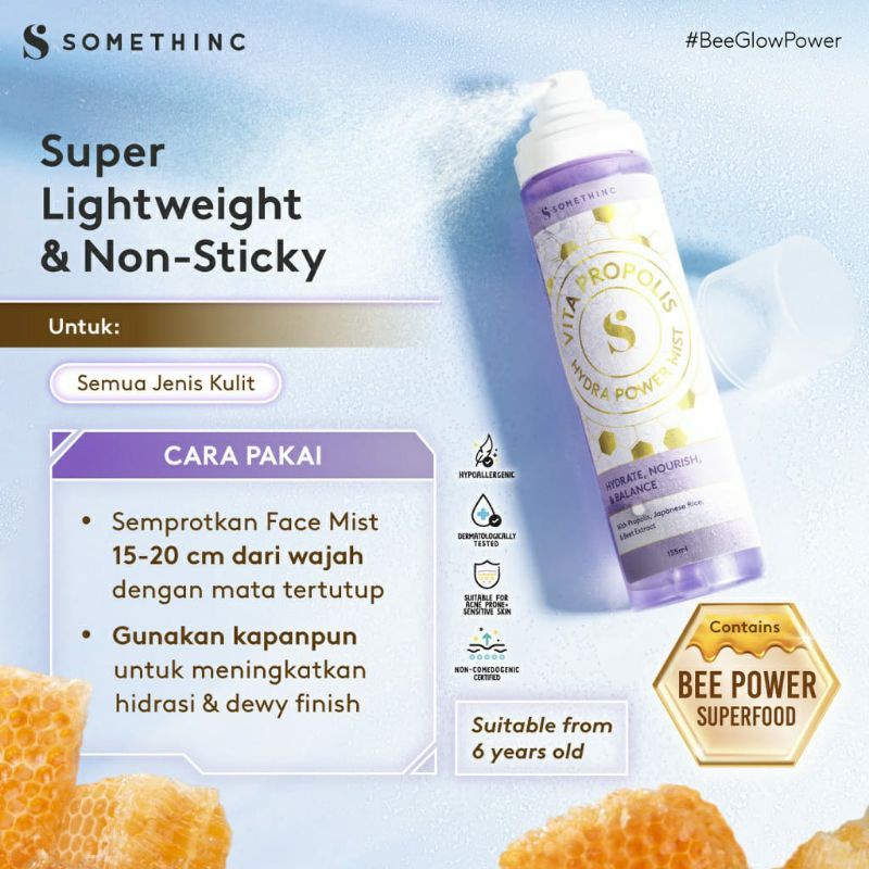 (Fullsize) SOMETHINC BEE POWER Propolis Hydra Power Mist Manuka Honey Sleeping Mask Glow Lip Serum