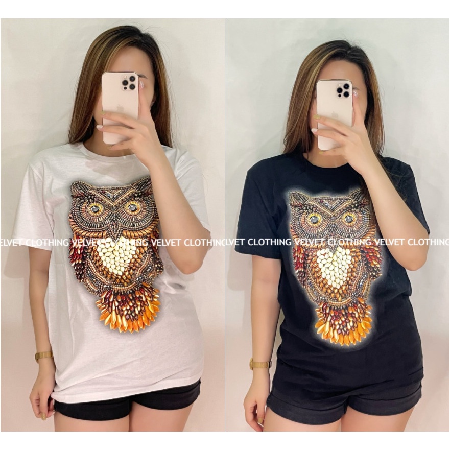 VELVET Kaos Wanita Katun Premium / Atasan wanita / Kaos cotton combed 30s - OWL 3D