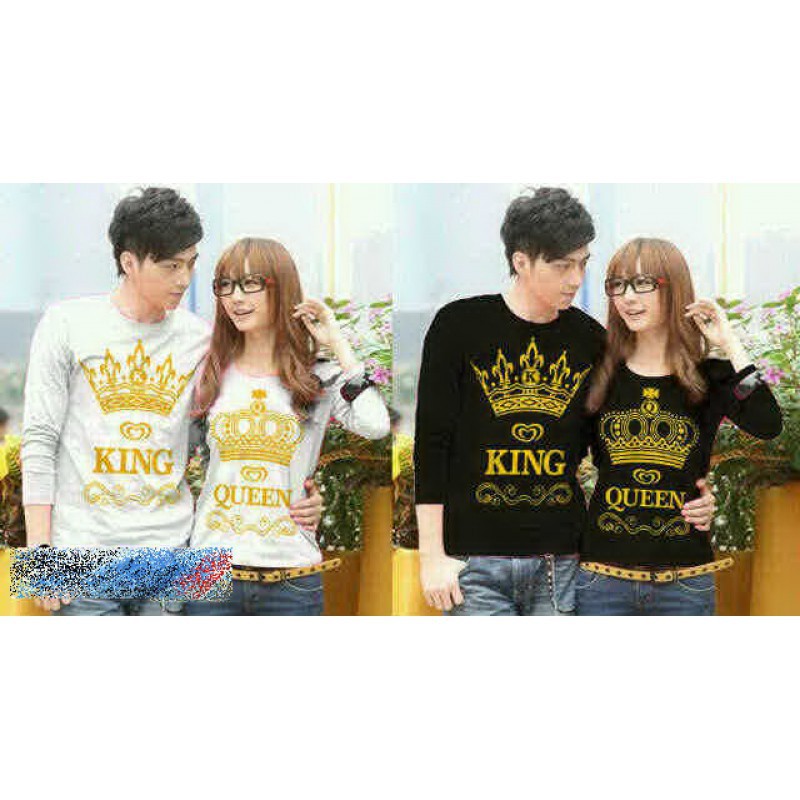 LP King Queen Crown / baju couple / couple /kaos couple lengan panjang