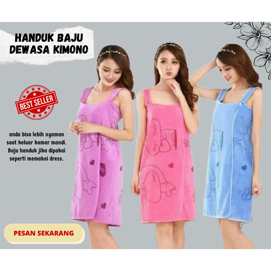 Handuk Baju / Baju Handuk Kimono Dewasa / Dress Handuk Baju Dewasa Karakter