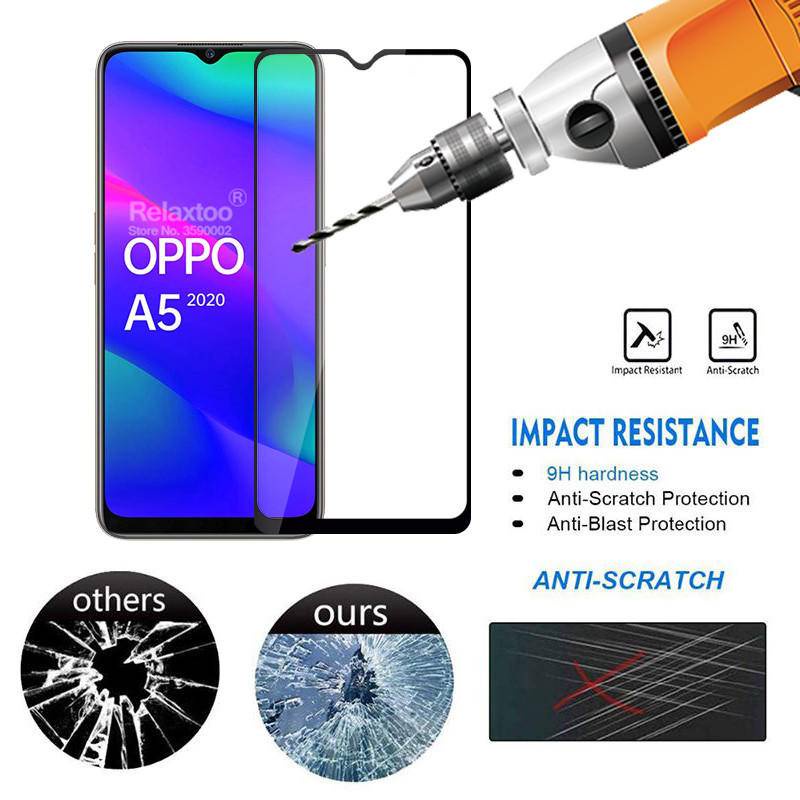 Pelindung Layar Tempered Glass Untuk OPPO A31 A5 A9 A91 A92 A53 A73 A93 A3S A5S A7 F9 F11 RENO 2 3 4 5 PRO