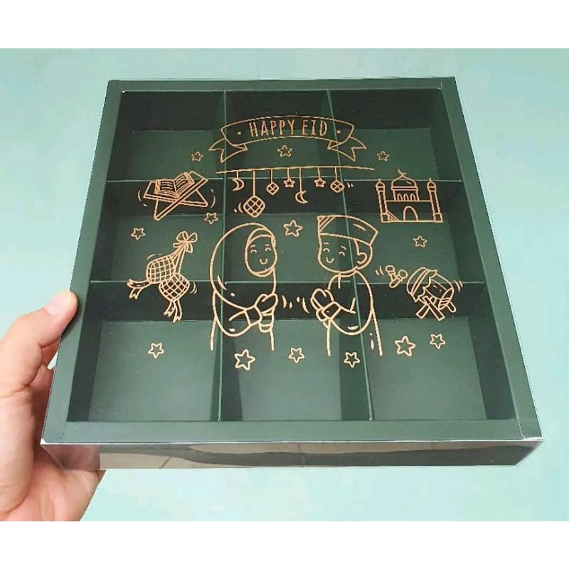 

(5 Pc) Dus Sekat 9 LEBARAN Eggtart Fruit Pie Packaging IdulFitri Hampers Hamper Gift Box Kardus