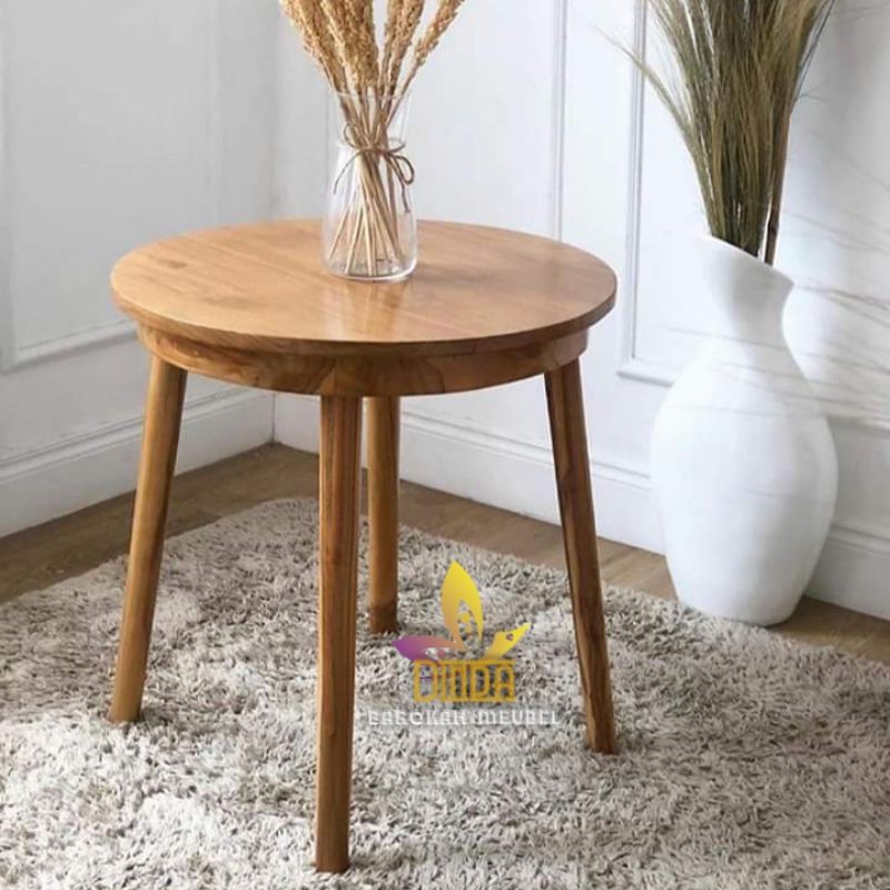 MEJA BUNDAR MEJA KOPI JATI PILIHAN BERKUALITAS JEPARA