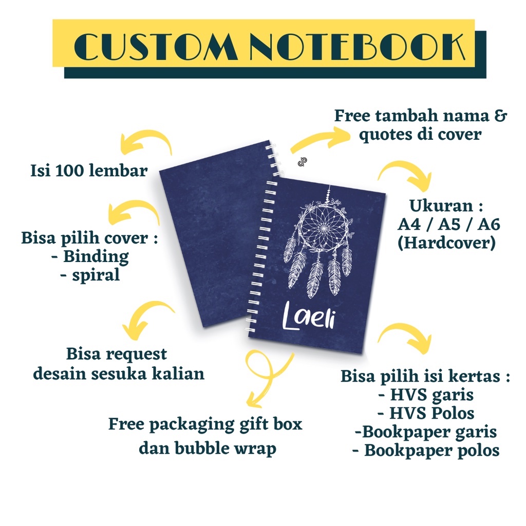 

CUSTOM NOTEBOOK A4 A5 A6 HARDCOVER - Desain sendiri / sesuai katalog - kado/gift/souvenir