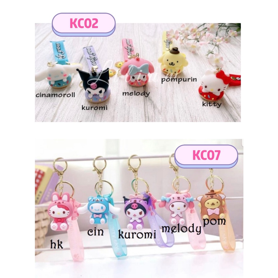 keychain Gantungan Kunci hello kitty melody kuromi pompurin cinnamoroll KC02 key chain