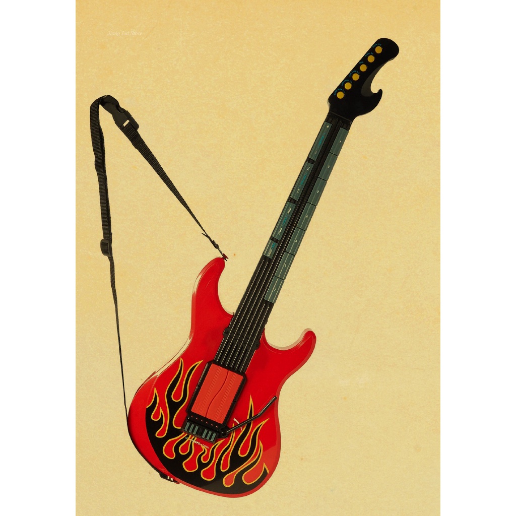 Poster Stiker Dinding Desain Gitar Klasik Gaya Vintage Retro Untuk Dekorasi Rumah