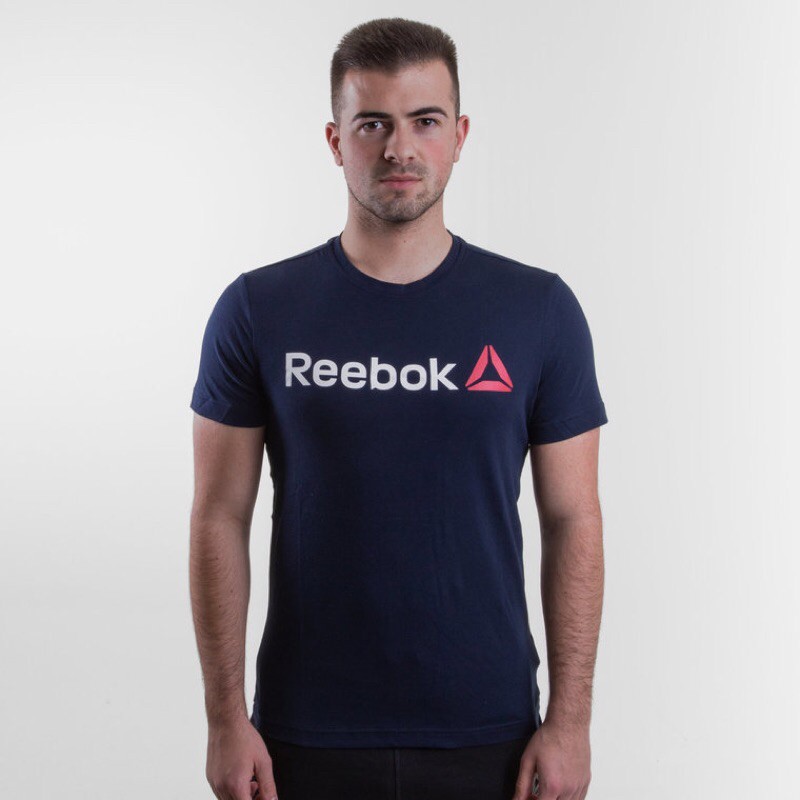 Reebok Men T shirt / kaos reebok original pria navy / reebok sport station sale