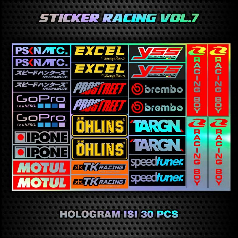 STIKER RACING HOLOGRAM + LAMINASI