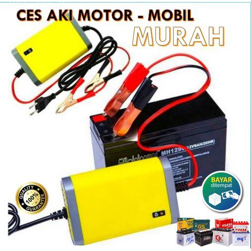PROMO CAS AKI MOBIL MOTOR 2A CHARGER ACCU 12 VOLT CES AKI OTOMATIS CAS ACCU MURAH PORTABLE 2 AMPERE