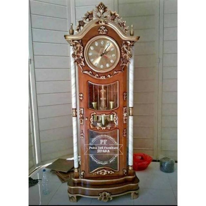 Mebel Kayu Jati Jepara Jam Hias Ukir/ Jam Berdiri Khas Jepara Kayu