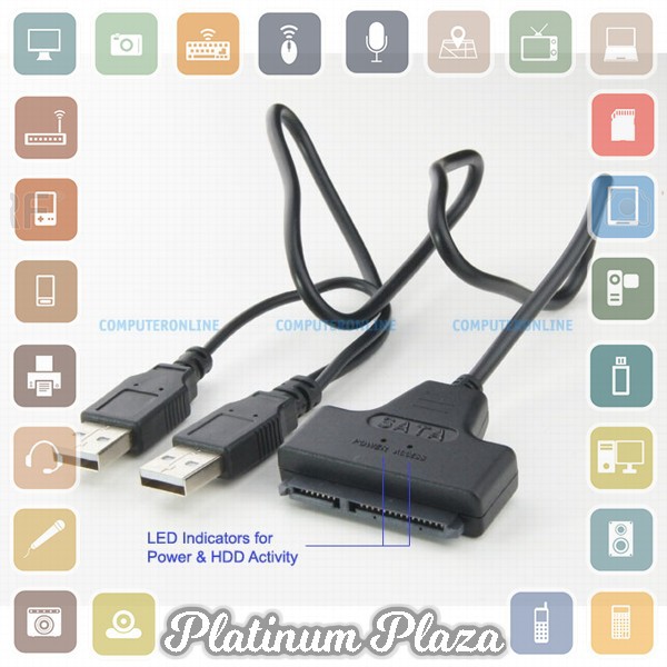 KEBIDU SATA to USB 2.0 HDD / SSD Adapter - CC00173 - Black`69E77W-