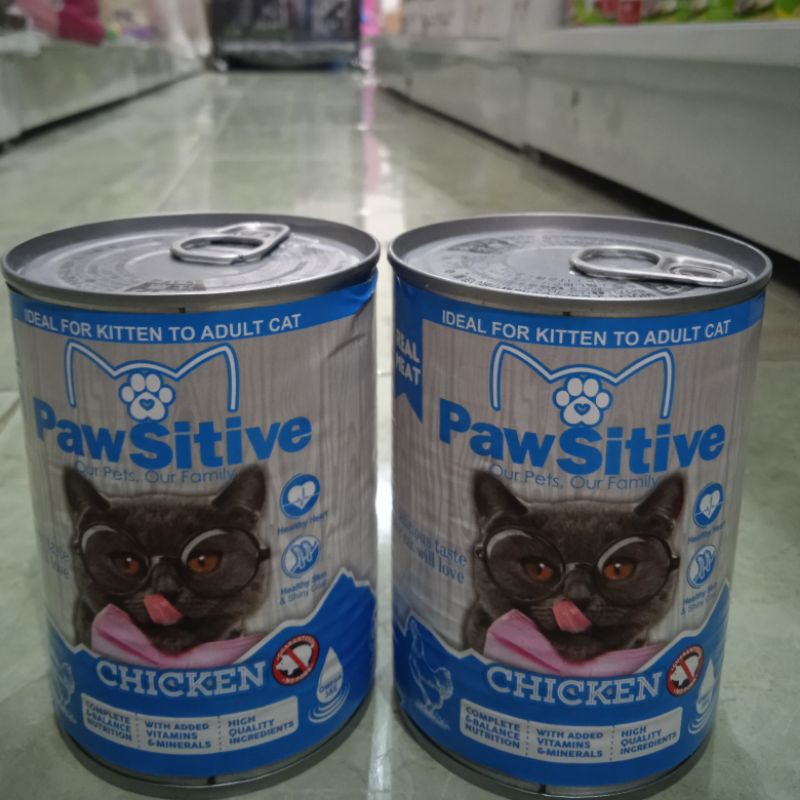 makanan kucing pawsitive wetfood chicken kaleng 380g