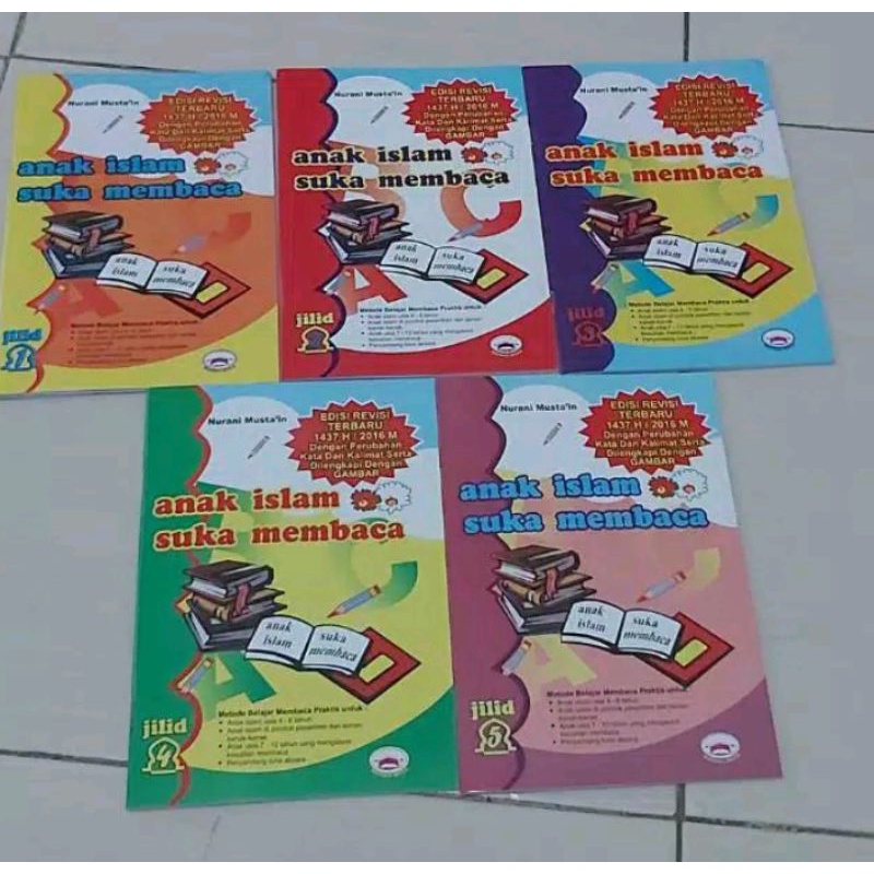 Sepaket 5 buku anak islam suka membaca jilid 1-2-3-4-5