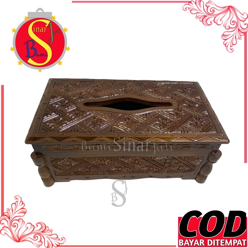 (BISA COD) Tempat Tisu Ukir- Tempat Tissu Ukir - Tempat Tissue - Tempat Tissu Kotak Tisu Dari Kayu J
