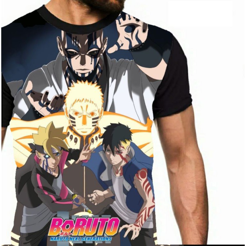 Kaos Boruto Kawaki jigen Naruto kartun anime anak cowok pria distro Bandung murah keren fullprint